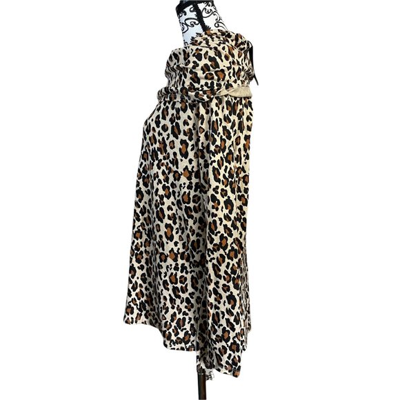 Gibsonlook Leopard Animal Print Convertible Neckline Cozy Fleece Tunic Small - Picture 4 of 7
